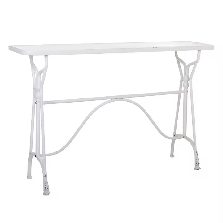 WANDERLUST DECO Recibidor de metal blanco 122.5x33x80h cm de estilo Industrial. No viene montado - 1