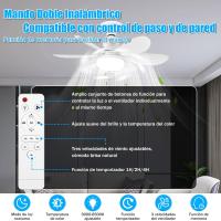 Ventilador Techo con Luz y Mando a Distancia, Lampara Ventilador Techo con Ventiladores Silencioso, E27, Regulable en Colores y Velocidades Temporizador 6 Aspas para Dormitorio (50CM) [Clase de eficiencia energética F] - details 6