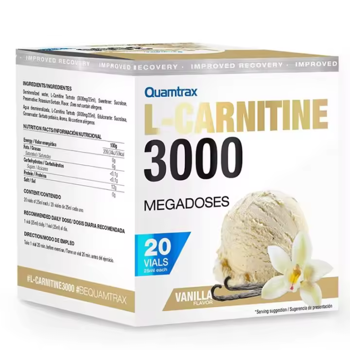 Quamtrax L-CARNITINE 3000 (1 CAJA -20 VIALES) VAINILLA - 1