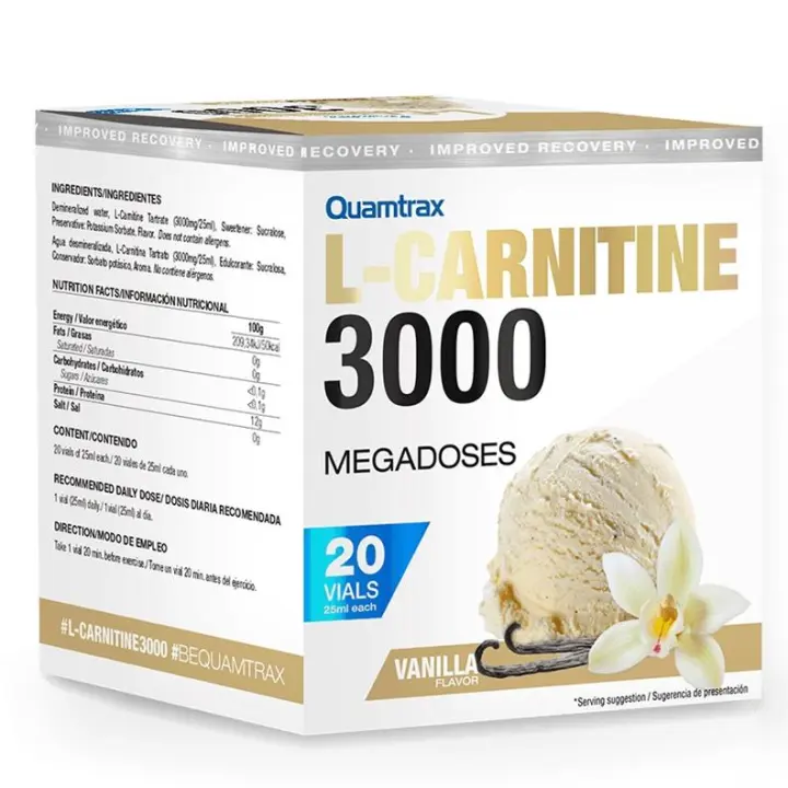 Quamtrax L-CARNITINE 3000 (1 CAJA -20 VIALES) VAINILLA - 1