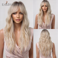 Pelucas Sintéticas Largas De Ombre Marrón Rubia Con Franja Para Mujeres Afro Peluca Cacheada Resistente Al Calor Para Uso Diario Cosplay - details 27