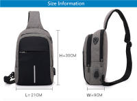Bolsa De Hombro Pequeña Para Hombre Con Carga USB Impermeable Bolsa De Pecho Para Viaje Estilo Business Material Oxford - details 0