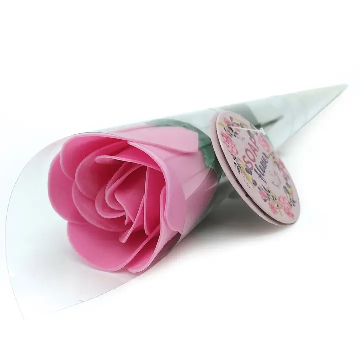 Rosa con pétalos de jabón para un baño relajante y aromático. Regalo original para eventos, cumpleaños, Navidad, día de la Madre, San Valentín... - Mamá Manuela - 1