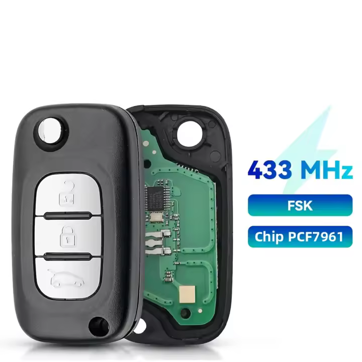 Llave De Coche KEYYOU Con 2/3 Botones Flip Para Renault Clio 3 Kangoo Master Modus Twingo Compatible Con 433MHz PCF7961 - 1