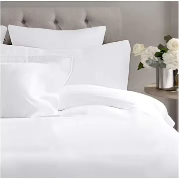Juego de sabanas ALGODÓN ORGANICO Turia Blanco Cama 150 x 190/200. Juego de Cama 150x190 / 200 + 2 Fundas de Almohada + sábana Bajera Ajustable 150x190 / 200. 100% ALGODÓN ORGÁNICO Certificado Gots. - 1
