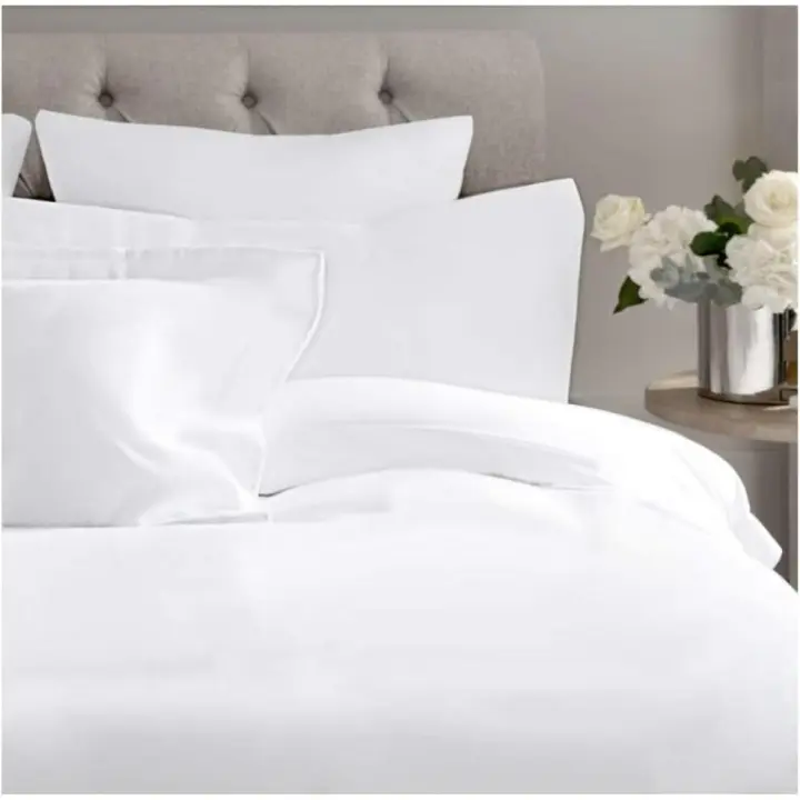 Juego de sabanas ALGODÓN ORGANICO Turia Blanco Cama 150 x 190/200. Juego de Cama 150x190 / 200 + 2 Fundas de Almohada + sábana Bajera Ajustable 150x190 / 200. 100% ALGODÓN ORGÁNICO Certificado Gots. - 1