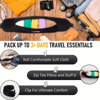 Almohada De Viaje En Forma De U Con Cubierta De Lana Suave Ajustable Puedes Rellenarla Con Ropa Para Mayor Comodidad - details 1