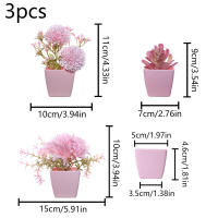 Set De 3 Plantas Miniatura En Macetas Simuladas Para Decoración De Hogares Restaurante Mesas Ventanas Y Estantes Material Plástico Estilo Bonsái - details 5