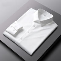 Camisa Larga Para Hombre Casual Y Moda Color Sólido No Hierro Y Resistente a Arrugas Top De Negocios Estilo Turn-down Collar - details 9