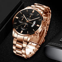 Reloj Deportivo Para Hombre De Lujo Fashion En Acero Inoxidable Con Correa De Cuero Reloj De Cuarzo Para Negocios Y Casual - details 4