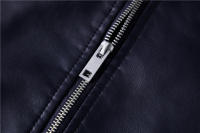 Chaqueta De Cuero Para Motociclista Resistente Al Viento Y Lluvia Para Otoño Y Primavera Con Cuello Alto Para Hombre Estilo Europeo Y Americano - details 24