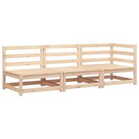 vidaXL Sofá de jardín de 3 plazas madera maciza de abeto Douglas Pino natural, Pino blanco, Marrón pino Conjunto Terraza Muebles Jardín Exterior Juego de Muebles de jardín Mueble Jardín Exterior Muebles de Salon Exterior - details 1
