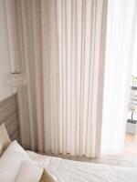 Japanese style thickened cotton and linen semi shading curtains for bedrooms, living rooms, and curtains - details 2