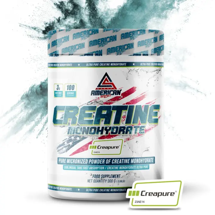AS AMERICAN SUPLEMENT American Suplement - Creatina Monohidrato Creapure®- 300 G - Suplemento Deportivo para Rendimiento Físico y Combate de Fatiga - Sabor Neutro - Bote para 100 Días - 1