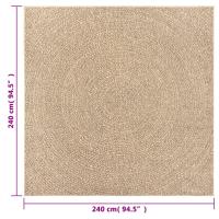 vidaXL Alfombra ZIZUR apariencia de yute interior exterior 240x240 cm - details 7