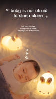 Lámpara De Noche De Conejo RGB LED Táctil Recargable Silicona Bunny Regalo De Navidad Para Niños Juguete Luz De Ambiente - details 1