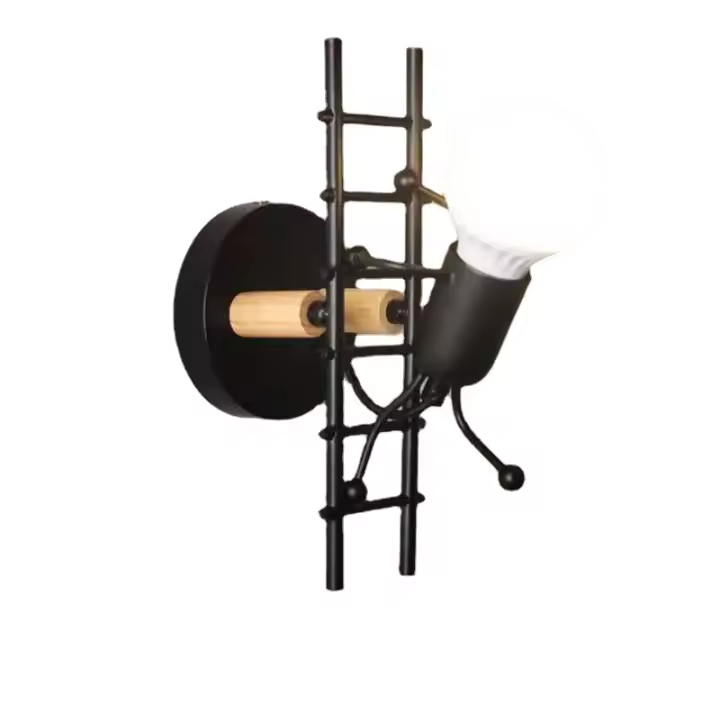 Lámpara De Pared Moderna Creativa Con Diseño De Hombre Escalando Compatible Con Dormitorio Pasillo Habitación De Niños Iluminación Interior Decorativa Industrial - 1