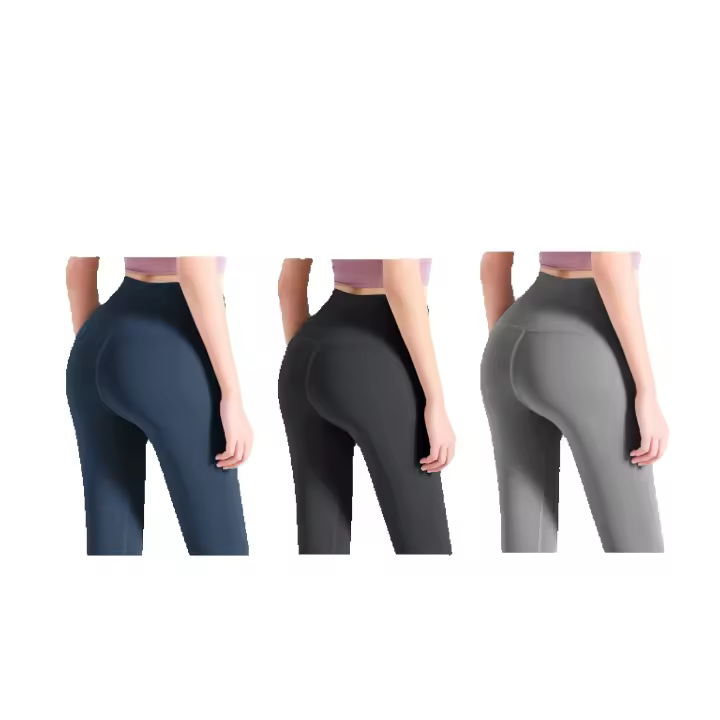Pack Ahorro 3 piezas FREES COPES Leggings de Yoga, Pantalones de Yoga de Cintura Alta para Mujer, para Ejercicio Fitness Gimnasio, Ropa Deportiva para Yoga- Negro+Azul+Gris - 1