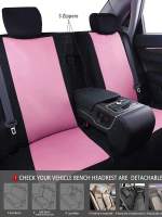 Juego De Fundas Para Asiento De Coche Universal 17 Piezas Con Diseño Rayado Adecuado Para Mujeres Incluye Fundas Para Asientos Delanteros Y Cubierta De Volante Suave Multicolor - details 6