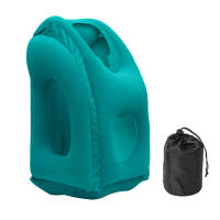 Almohada Inflable De Viaje Con Nuevo Patrón Soporte De Cuello Y Barba Para Avión Coche Autobús Tren Descanso En La Oficina - details 16