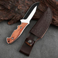 Cuchillo De Aforestado Al Aire Con Mango De Madera Hoja De Acero Inoxidable Cubierta De Cuchillo Herramienta De Corte Para Camping Viajes Regalo De Vacaciones - details 3