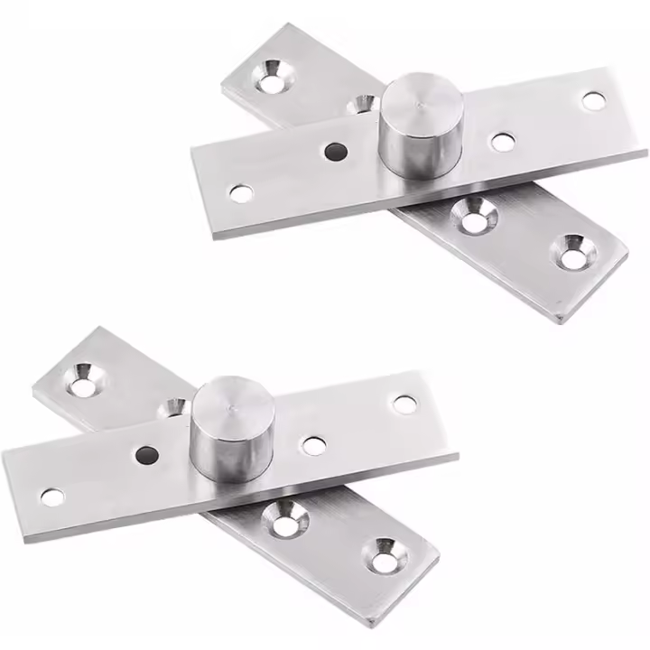 Bisagra giratoria de puerta de 360 grados, 2 bisagras giratorias de pasador central de puerta de acero inoxidable, bisagras de puerta - 1