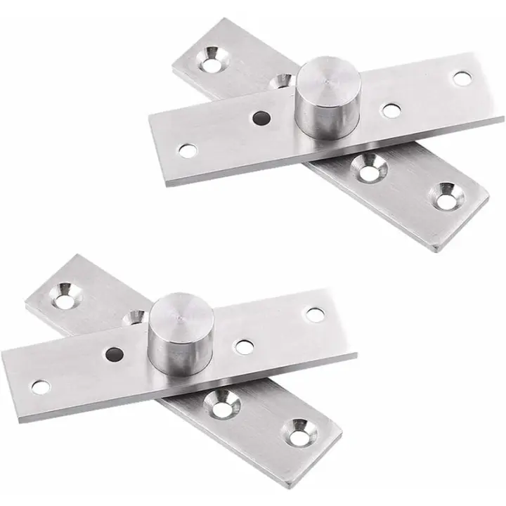 Bisagra giratoria de puerta de 360 grados, 2 bisagras giratorias de pasador central de puerta de acero inoxidable, bisagras de puerta - 1