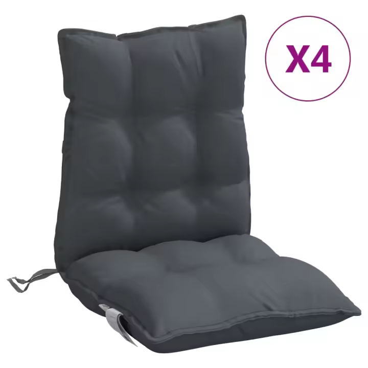 Zapatos de silla respaldo Bajo 4 UDS Canvas Oxford gris antracita - 1