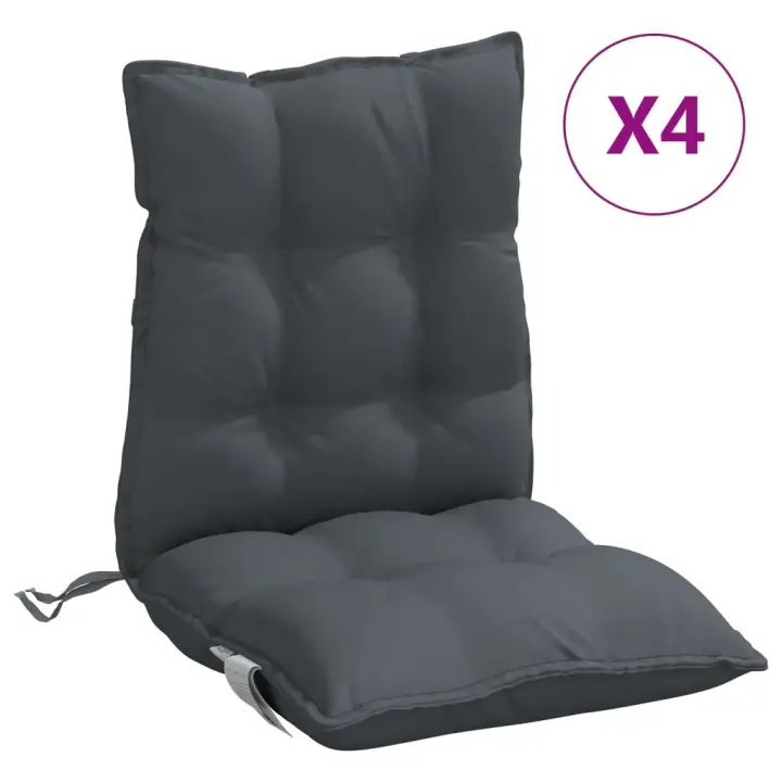 Zapatos de silla respaldo Bajo 4 UDS Canvas Oxford gris antracita - 1