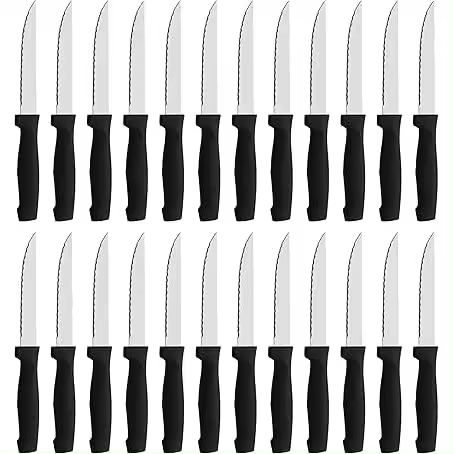 CUPERINOX Cuchillos Carne  Cuchillos Mesa  Cuchillos Chuleteros  6 Piezas  Hoja Serrada  Mango Polipropileno  Acero Inoxidable  11 cm - 1
