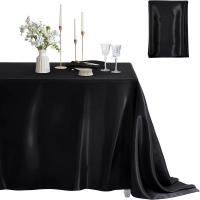 Mantel De Seda Rectangular Para Bodas Y Fiestas En Blanco Y Negro Decoración Para Banquetes Y Cumpleaños Uso Doméstico Para Comedor - details 13