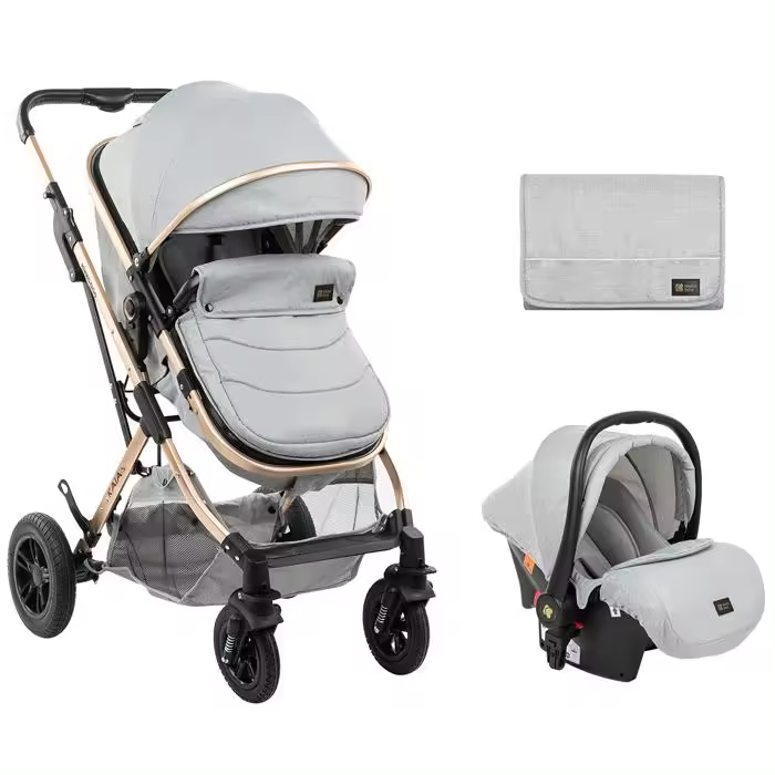 Carrinho de bebé 3 em 1 Kikka Boo Kaia Gris Claro - 1