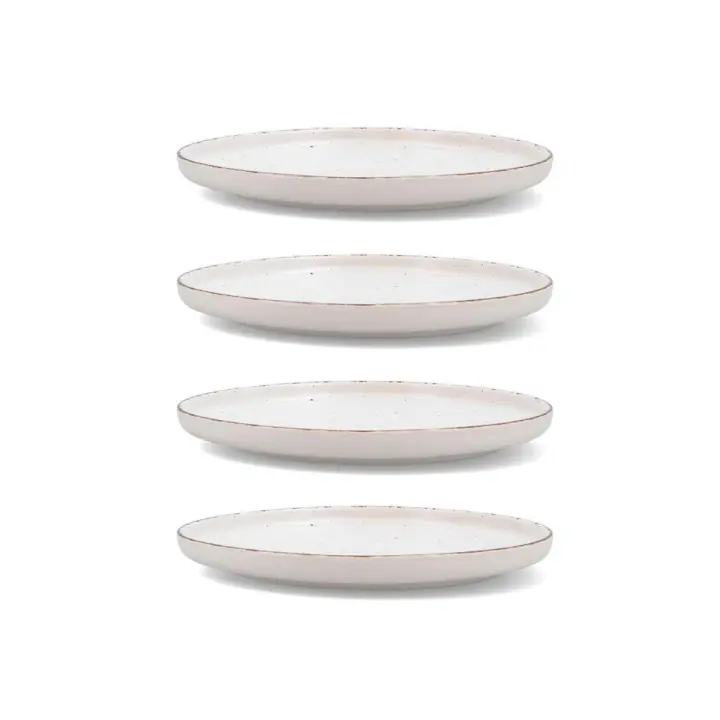 QUID DUNA 4 Plato Llano Cerámico 26,5x2,8CM Beige Decorado Gran tamaño para raciones extrasaludables Apilable - 1