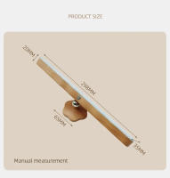 Lámpara De Noche LED De Madera Con Espejo Luz Frontal Recargable Portátil Magnética Para Pared Para Dormitorio Lámpara De Borde Táctil - details 7