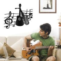 Arte De Pared HelloYoung Con Guitarra Y Saxofón Metal Para Cocina Baño Sala De Estar Dormitorio Escultura Colgante De Música - details 6