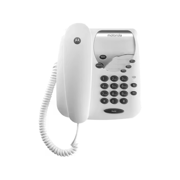 Motorola CT1 Teléfono con Cable – 3 Teclas de Marcación Directa, 10 Memorias, Función Mute, Indicador LED de Llamadas Perdidas, Montaje en Pared, Ideal para Hogar u Oficina - 1