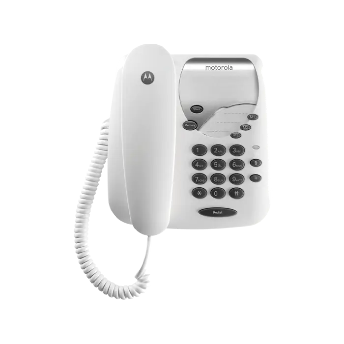 Motorola CT1 Teléfono con Cable – 3 Teclas de Marcación Directa, 10 Memorias, Función Mute, Indicador LED de Llamadas Perdidas, Montaje en Pared, Ideal para Hogar u Oficina - 1