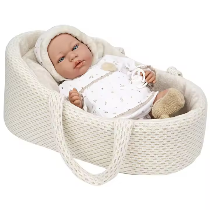 Muñeca Elegance 40 Cm Andie Beige C/Capazo C/Mecanismo Lloro Try Me C/Bolsa - 1