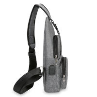 Nueva Bandolera Inteligente USB Para Hombres 2023 Bolsa De Hombro Cruzada De Lona Estilo Coreano Casual Con Cierre De Cremallera - details 2