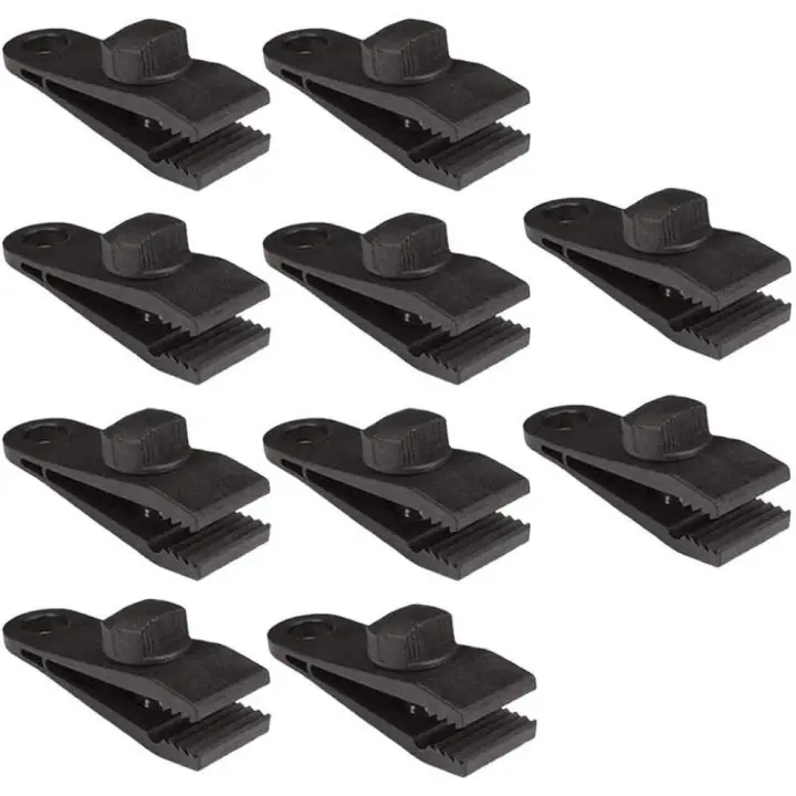 10 piezas de lona clips, 8cm de plástico tienda de campaña de toldo abrazadera Snap Lock Clip para tiendas de campaña sofá cubierta de lona cubierta de barco camping - 1