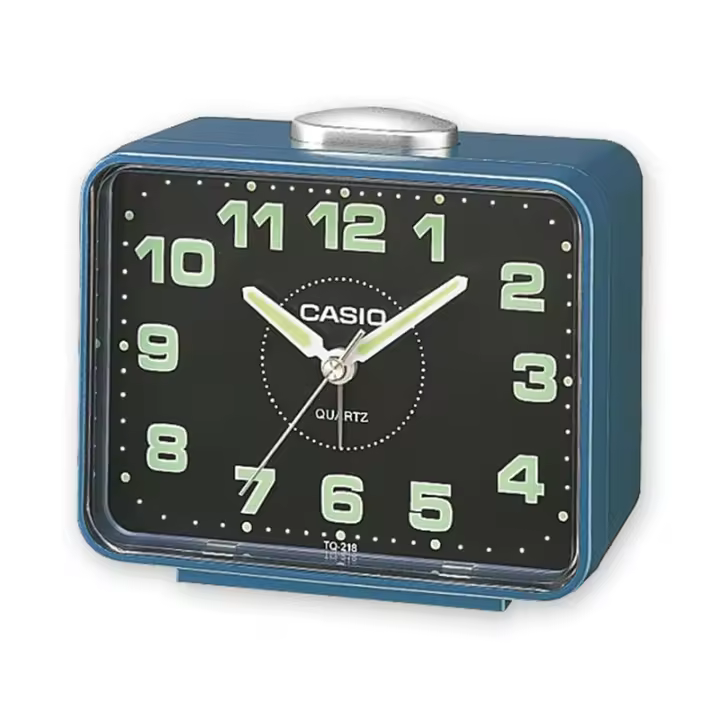 Reloj de Mesa y Despertador Casio TQ-218-2EF Azul (Baterías Incluidas) Iluminación Nocturna Zumbador Volumen - 1