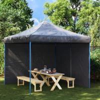vidaXL 2x Pared Lateral Carpa Fiesta conllera PE Cenadores Exterior Color Azul,  Blanco,  Antracita y mas - details 2