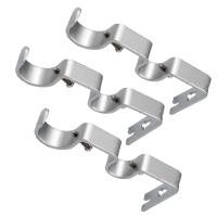 Juego De 3 Soportes Ajustables Para Cortina Doble De Metal Acero Inoxidable Para Percha De 1 Y 5/8 Pulgadas Soporte De Muro Para Perchas De Cortina - details 6