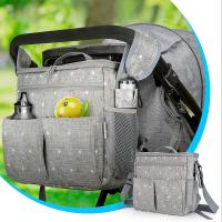 Bolsa de almacenamiento universal para cochecito de 14,6x12,2x7,5 pulgadas, Bolsa Grande impermeable para pañales de Bebe, 4 maneras de LeVar La mopila (GRIS) - details 4