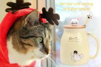 Taza De Té Kawaii Con Gato Cerámica De 16 Oz Taza De Café Con Tapa Y Cuchara Estilo Japonés Regalos Nuevos Para Mujeres Amantes De Los Gatos - details 2