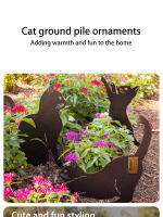 Adorno De Jardín Para Gato En Metal Palique De Tierra Para Exterior Decoración De Arte Para Balcones Y Jardines - details 0