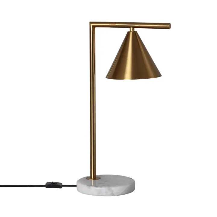 Ledkia Lámpara de Mesa de Mármol y Metal Tinos Dorado - 1