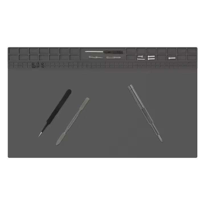 Mesa De Trabajo Plegable De Soldadura De Silicona 60x35cm Resistente a Altas Temperaturas Alfombrilla De Reparación Doble Cara Gris Para Soldadura - 1