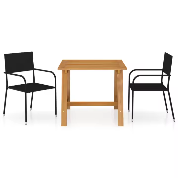 vidaXL Juego de comedor para jardín 3 piezas en color Gris/Negro - 1