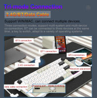 Teclado Mecánico De Juegos E-YOOSO Z82 RGB Con Bluetooth Y Cable 2.4G 3 Modos Para Computadora PC Portátil 82 Teclas USB - details 2